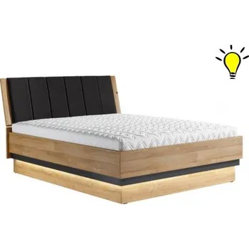 Postel Postel s osvětlením Memphis 180x200cm - dub granson/grafit