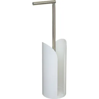 5five Simply Smart Stojan na toaletní papír s držákem, bílý, 15 x 58 cm