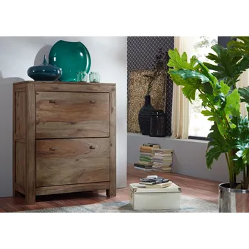 Botník GREY WOOD Skřínka na topánky 100x80 cm, masivní indický palisandr