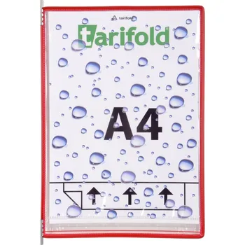 Závěsný rámeček s vodotěsnou kapsou Tarifold, A4, otevřený zespod, červený, 5 ks