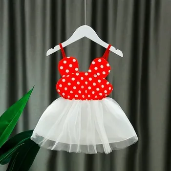 Dívčí oblečení Čína Letní šatičky s puntíkovaným vrškem Barva: červeno-bílá, Velikost: 100 (2-3 roky)