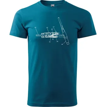 Svářeč - Svářecí pistole - nákres - Klasické pánské triko vyšší gramáže - M ( Petrolejová )