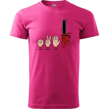 Pánské tričko kámen, nůžky, papír, pila (Hana-creative) - Klasické pánské triko vyšší gramáže - XS ( Purpurová )