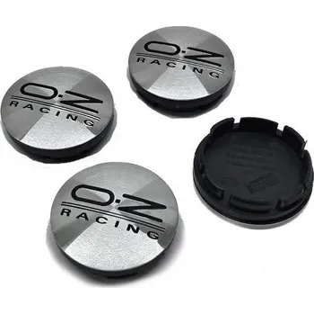 Středová krytka kola ALUTECH Středová krytka kola - poklička průměr 52/56mm(vnitřní,vnější) plast, kov. víčko logo OZ RACING - sada 4ks