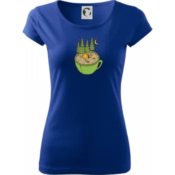 Dámské tričko Hrnek plný stanování - Dámské triko Pure - XS ( Královská modrá )