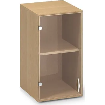 Šatní skříň Nástavbová skleněná skříň Pro Office 40x45,8x71,7 cm levá Barva: Buk + doprava ZDARMA