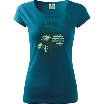 Dámské oblečení Los Angeles Long Beach - Dámské triko Pure - XL ( Petrolejová )