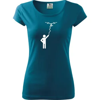 Dámské oblečení Dron na kabelu - Dámské triko Pure - 3XL ( Petrolejová )
