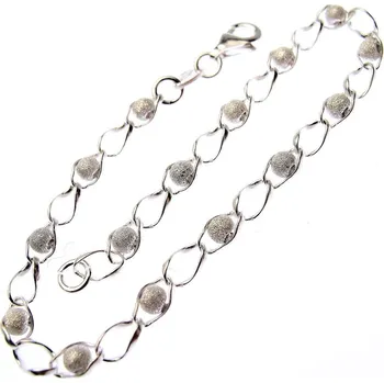 Náramek Dámský stříbrný zdobený náramek s kuličkama 3,25g 19cm Stříbro 925/1000