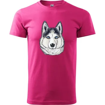Husky hlava - kreslený - Klasické pánské triko vyšší gramáže - XS ( Purpurová )