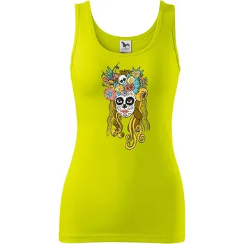 Dámské tričko Mexická maska - žena (Pecka design) - Dámské tílko - M ( Limetková )