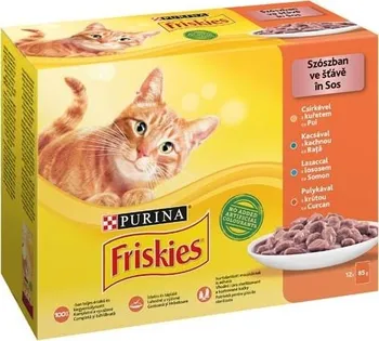 Krmivo pro kočku Friskies Cat kapsička kuře/kachna/losos/krůta ve šťávě 12x 85 g