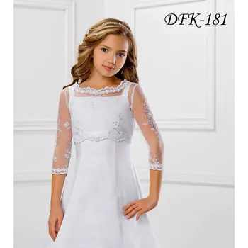 Dívčí šaty Dětský krajkový svatební kabátek vyšívaný flitry DFK-181 Barva: bílá, Vybraná velikost: velikost 158