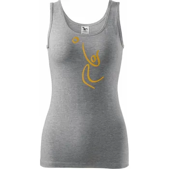 Dámské tričko Volejbal zlatá - Dámské tílko - 2XL ( Tmavě šedý melír )