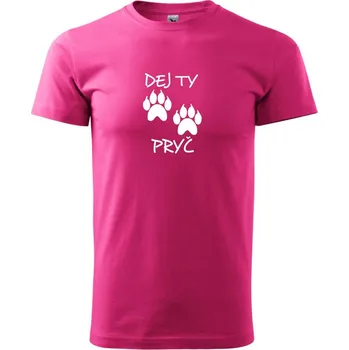 Pánská móda Dej ty tlapy pryč - Klasické pánské triko vyšší gramáže - M ( Purpurová )