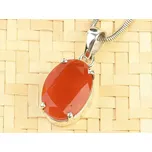 Karneol přívěsek broušený ovál Ag 925/1000 (4,2g)