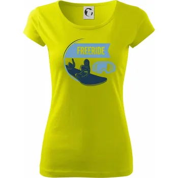 Dámské tričko Freeride snowboard kruh - Dámské triko Pure - M ( Limetková )