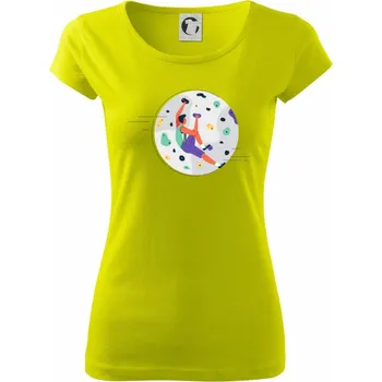 Lezení na stěně - můj svět - Dámské triko Pure - S ( Limetková )