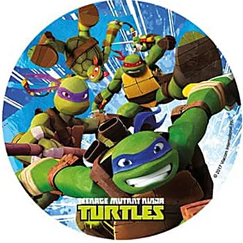 Jedlá dekorace na dort Modecor Želvy Ninja skok jedlý papír