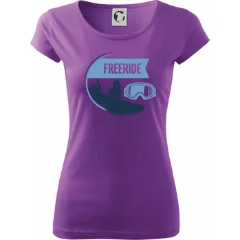 Dámské tričko Freeride snowboard kruh - Dámské triko Pure - XS ( Fialová )
