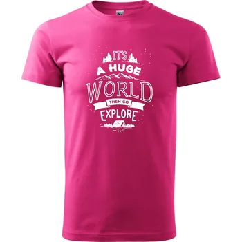 Its a huge world - Klasické pánské triko vyšší gramáže - XS ( Purpurová )