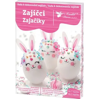 Velikonoční dekorace Sada k dekorování vajíček - zajíčci 7736