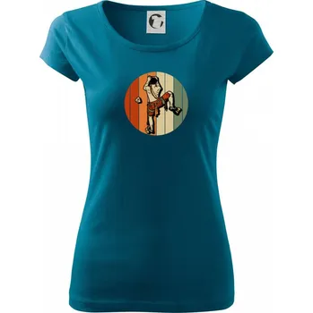 Dámské tričko Horolezec barevný - Dámské triko Pure - S ( Petrolejová )