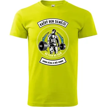 Pánská móda Každý den silnější - Klasické pánské triko vyšší gramáže - 4XL ( Limetková )