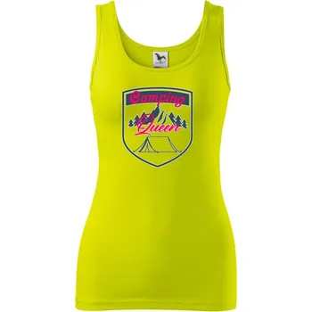 Dámské tričko Camping Queen - stan - Dámské tílko - M ( Limetková )