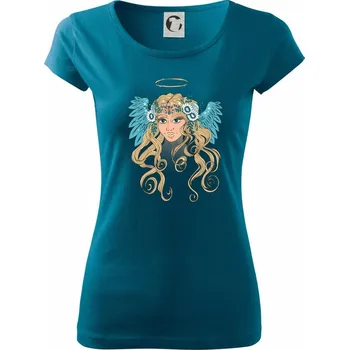 Dámské tričko Anděl malovaný - žena (Pecka design) - Dámské triko Pure - M ( Petrolejová )