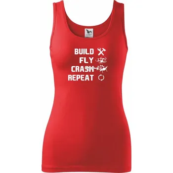 Dámské oblečení Dron Build fly crash repeat - Dámské tílko - L ( Červená )