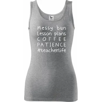 Dámské tričko Teacher life mono - Dámské tílko - 2XL ( Tmavě šedý melír )