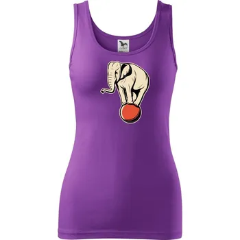 Dámské tričko Slon na míči - Dámské tílko - 2XL ( Fialová )