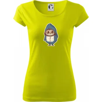 Sova jako žralok - Dámské triko Pure - XL ( Limetková )