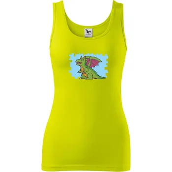 Dámské tričko Gamer - stará hra - drak - Dámské tílko - M ( Limetková )