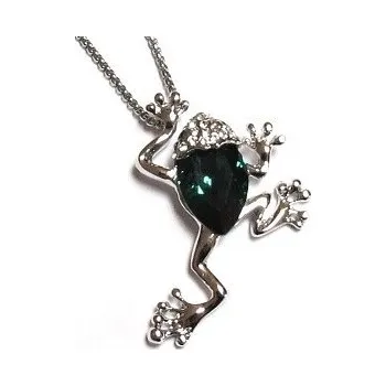 Náhrdelník Náhrdelník ŽABKA Swarovski Crystal Rhodium Emerald