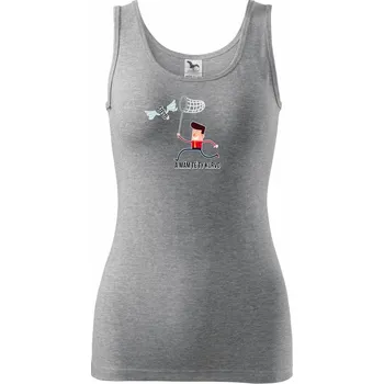 Dámské tričko Chytit štěstí - Dámské tílko - 2XL ( Tmavě šedý melír )