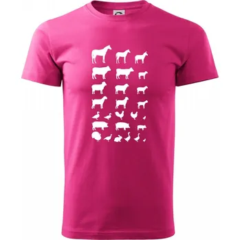 Pánská móda Zvířátka z vesnice - Klasické pánské triko vyšší gramáže - XL ( Purpurová )