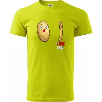 Brambory I love run - Klasické pánské triko vyšší gramáže - S ( Limetková )