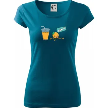 Dámské tričko Pomeranč juice - Dámské triko Pure - M ( Petrolejová )