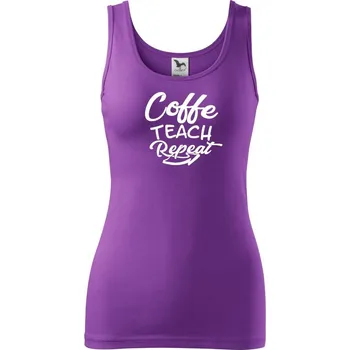 Dámské tričko Coffe teach repeat - Dámské tílko - 2XL ( Fialová )