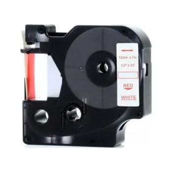 Pásek do tiskárny Alternativní páska Dymo 45015, S0720550, 12 mm x 7 m červený tisk / bílý podklad