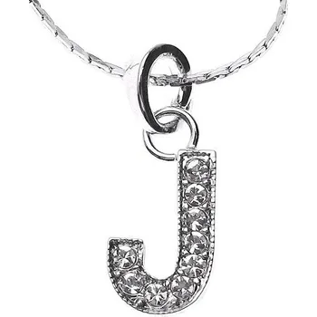 Náhrdelník Náhrdelník přívěsek písmenko "J" Swarovski Crystal Rhodium