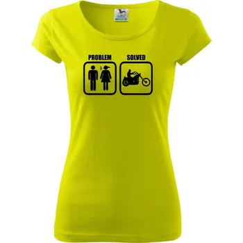 Problém motorka chopper - Dámské triko Pure - XS ( Limetková )