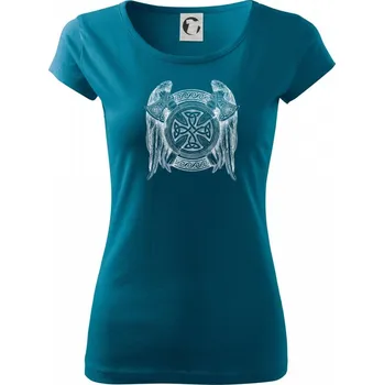Dámské tričko Keltský symbol a sekery - Dámské triko Pure - 2XL ( Petrolejová )