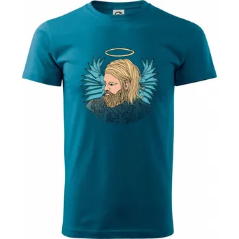 Anděl malovaný - muž (Pecka design) - Klasické pánské triko vyšší gramáže - M ( Petrolejová )