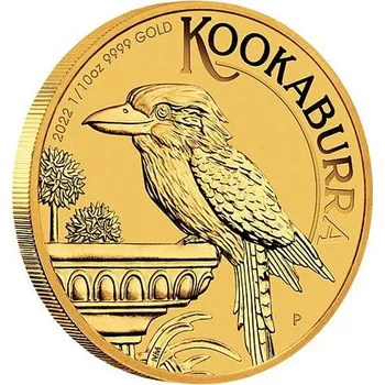Zlatá mince Australian Kookaburra (Ledňáček) 1/10 Oz 2022