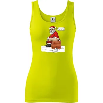 Santa na komíně (Hana-creative) - Dámské tílko - XS ( Limetková )