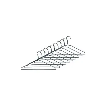Ramínko Set šatních ramínek, 10 kusů, kov / plast, šedá