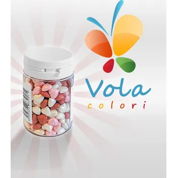 Jedlá dekorace na dort Cukrový mix srdíčka růžovo-červeno-bílá 50 g/dóza